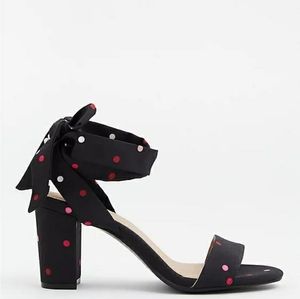 Torrid Polka Dot Wrap Textile Wrap Heel